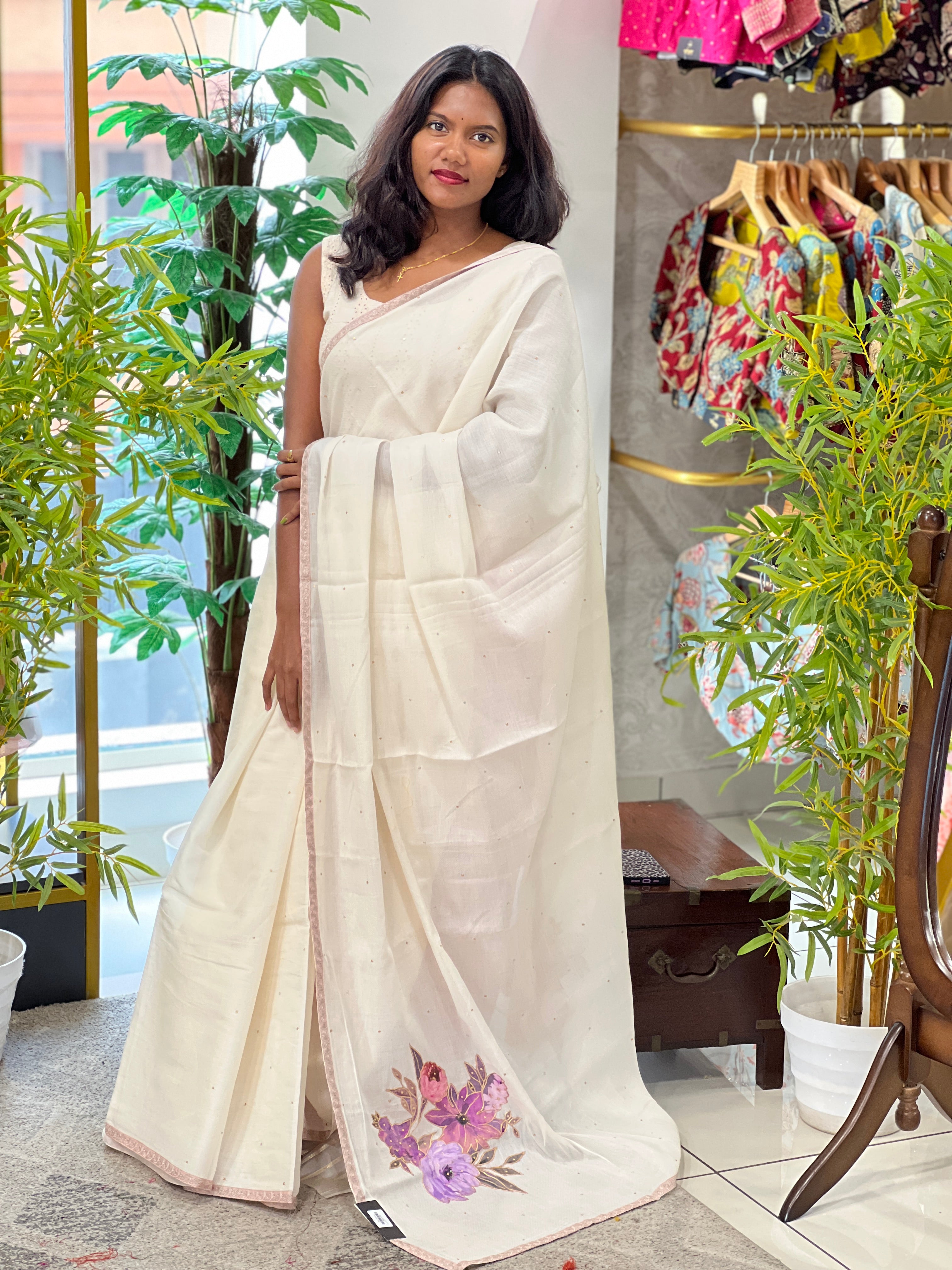Zari Buta Detailed Pure Chanderi Saree | RGD874R