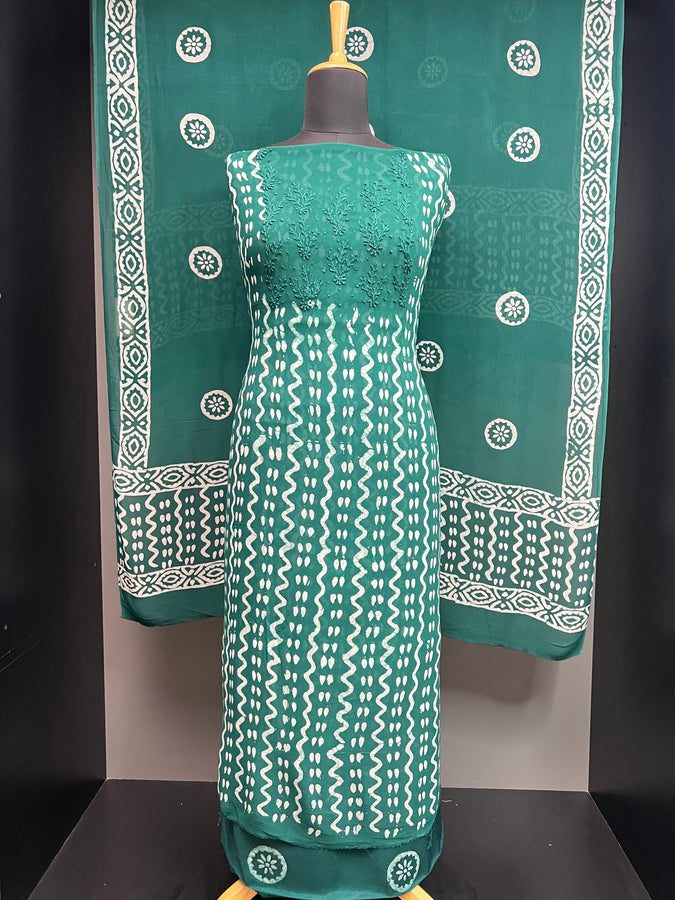 Batik Inspired Print Patterned Georgette Salwar Set | SW2250