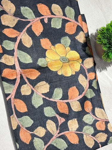 Kalamkari Print Detailed Pure Tussar Blouse Material | SBS1220