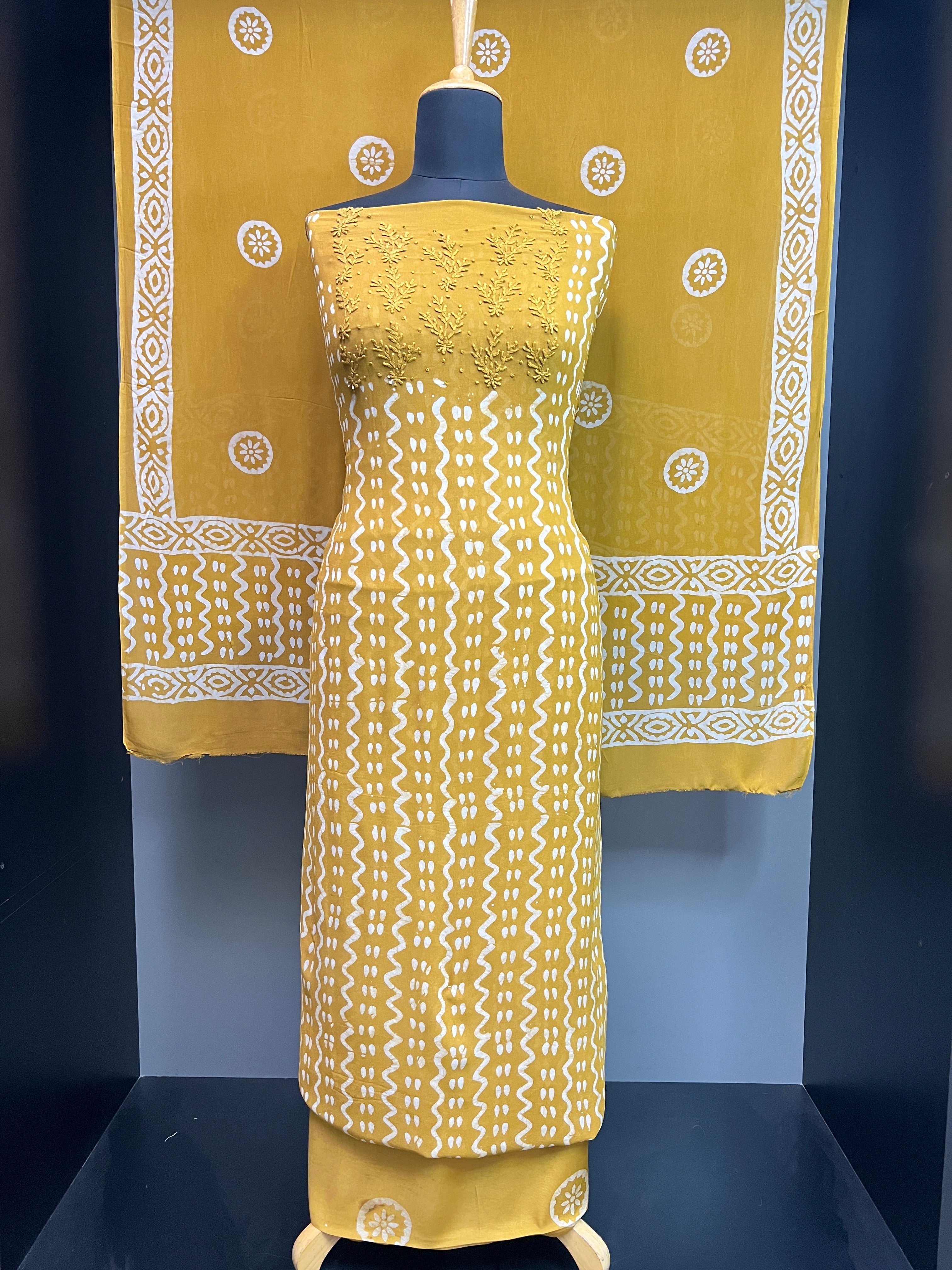 Batik Inspired Print Patterned Georgette Salwar Set | SW2247