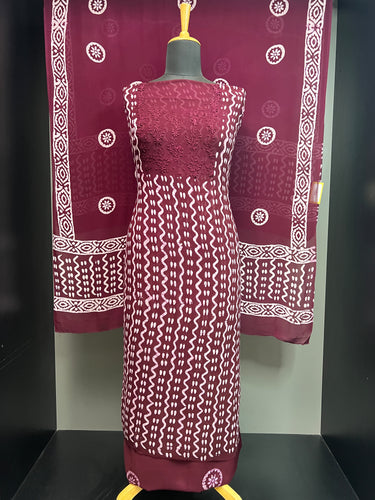 Batik Inspired Print Patterned Georgette Salwar Set | SW2249