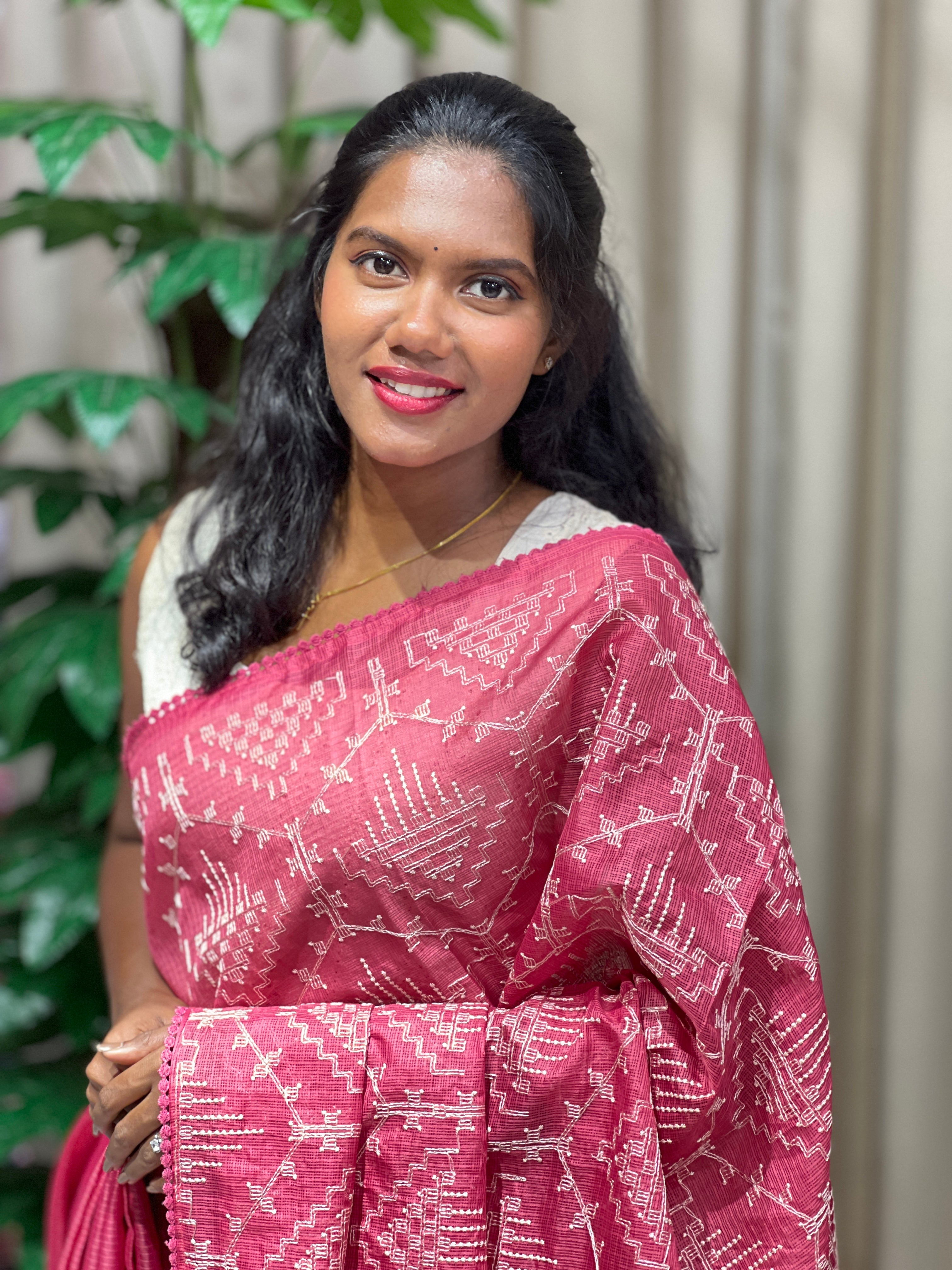 Machine Embroidered Silky Kota Saree | BLD2086