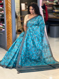 Floral Printed Tussar Finish Saree | GMS153