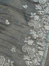 Machine Embroidery Shimmer Organza Saree | BLD1083