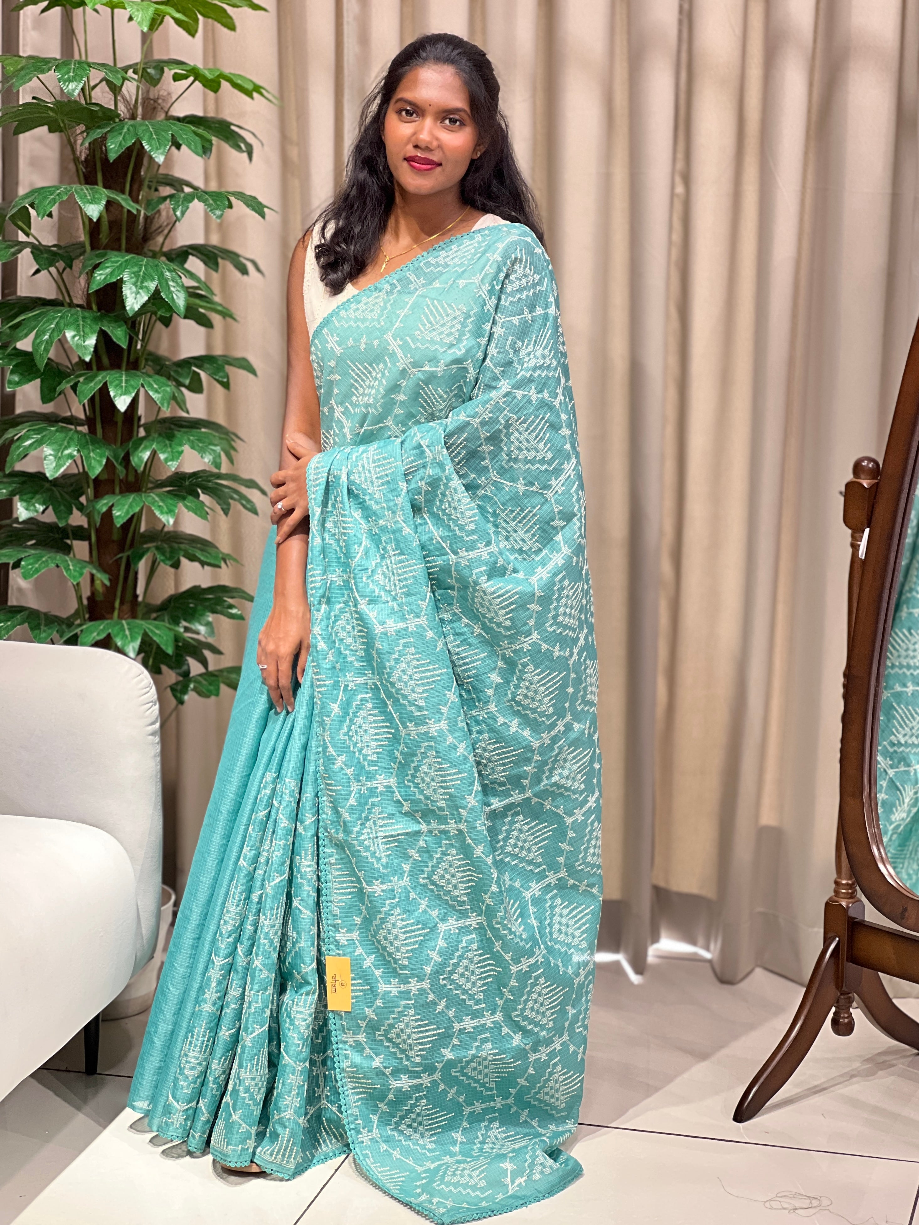 Machine Embroidered Silky Kota Saree | BLD2085