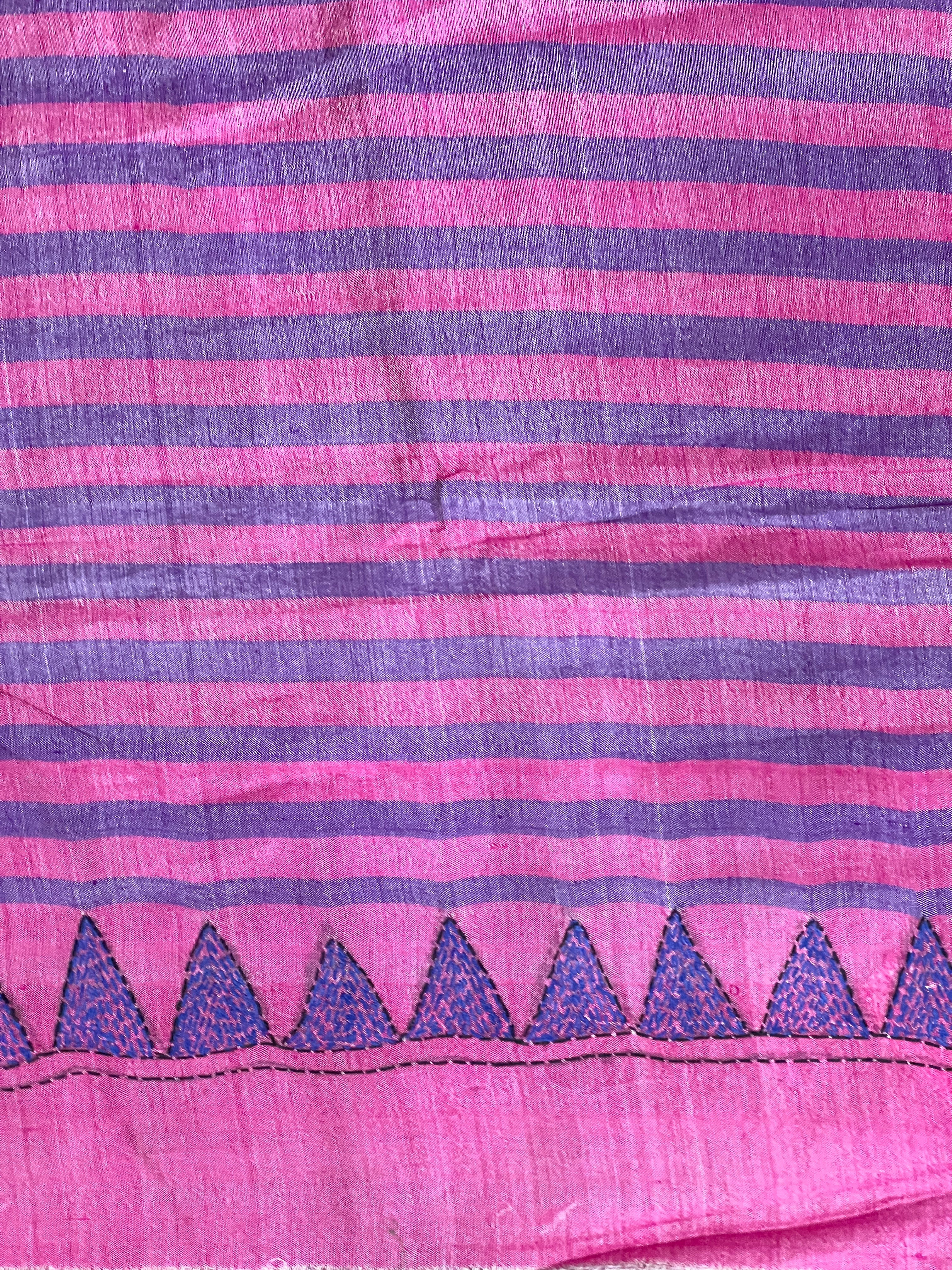 Multi-Color Hand Nakshi Kantha Embroidery Bangalore Silk Saree | AYD238