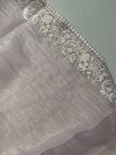 Machine Embroidery Shimmer Organza Saree | BLD1084
