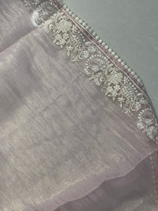 Machine Embroidery Shimmer Organza Saree | BLD1084