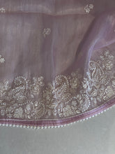 Machine Embroidery Shimmer Organza Saree | BLD1084
