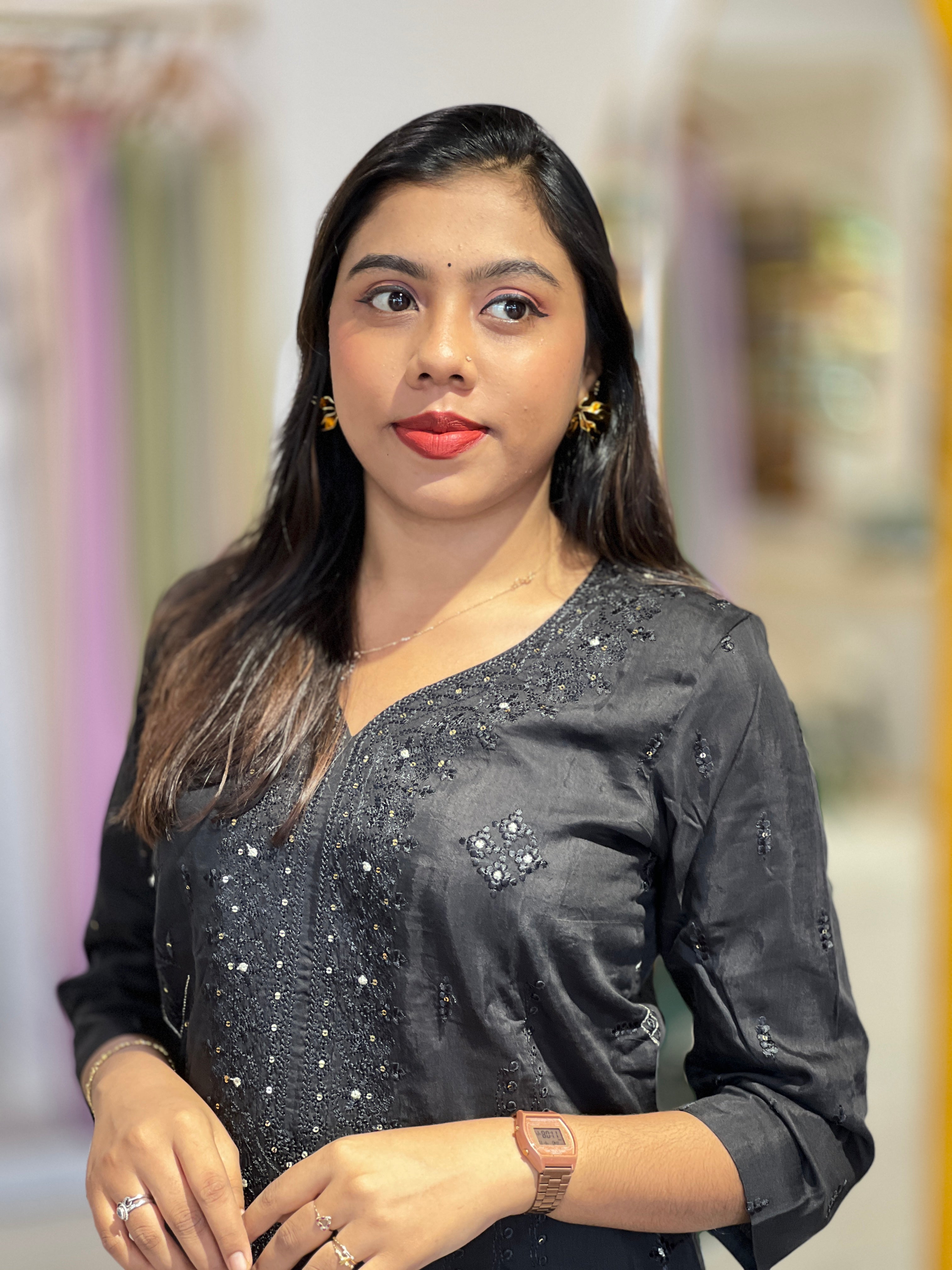 Embroidery Chanderi Kurta | IHP160