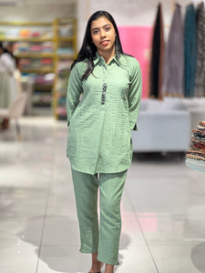 Stripe Patterned Cotton Cord Set | YOC132
