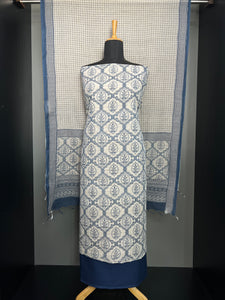 Digital Print Detailed Linen Salwar Set | HE112