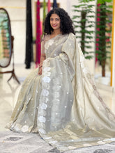 Crushed Glass Organza Saree | SHC120