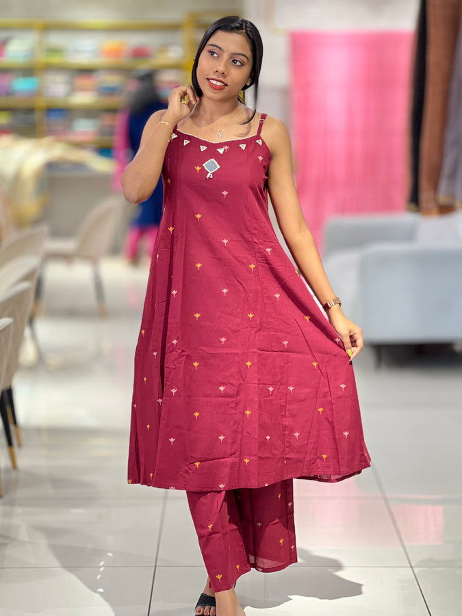 Mirror Work Detailed Kurta Set | SJL113
