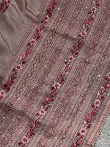 Floral Embroidery Detailed Tissue Organza Saree | BLD1163