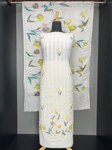 Floral Printed Pure Linen Salwar Set | HE143