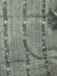 Floral Embroidery Detailed Tissue Organza Saree | BLD1162