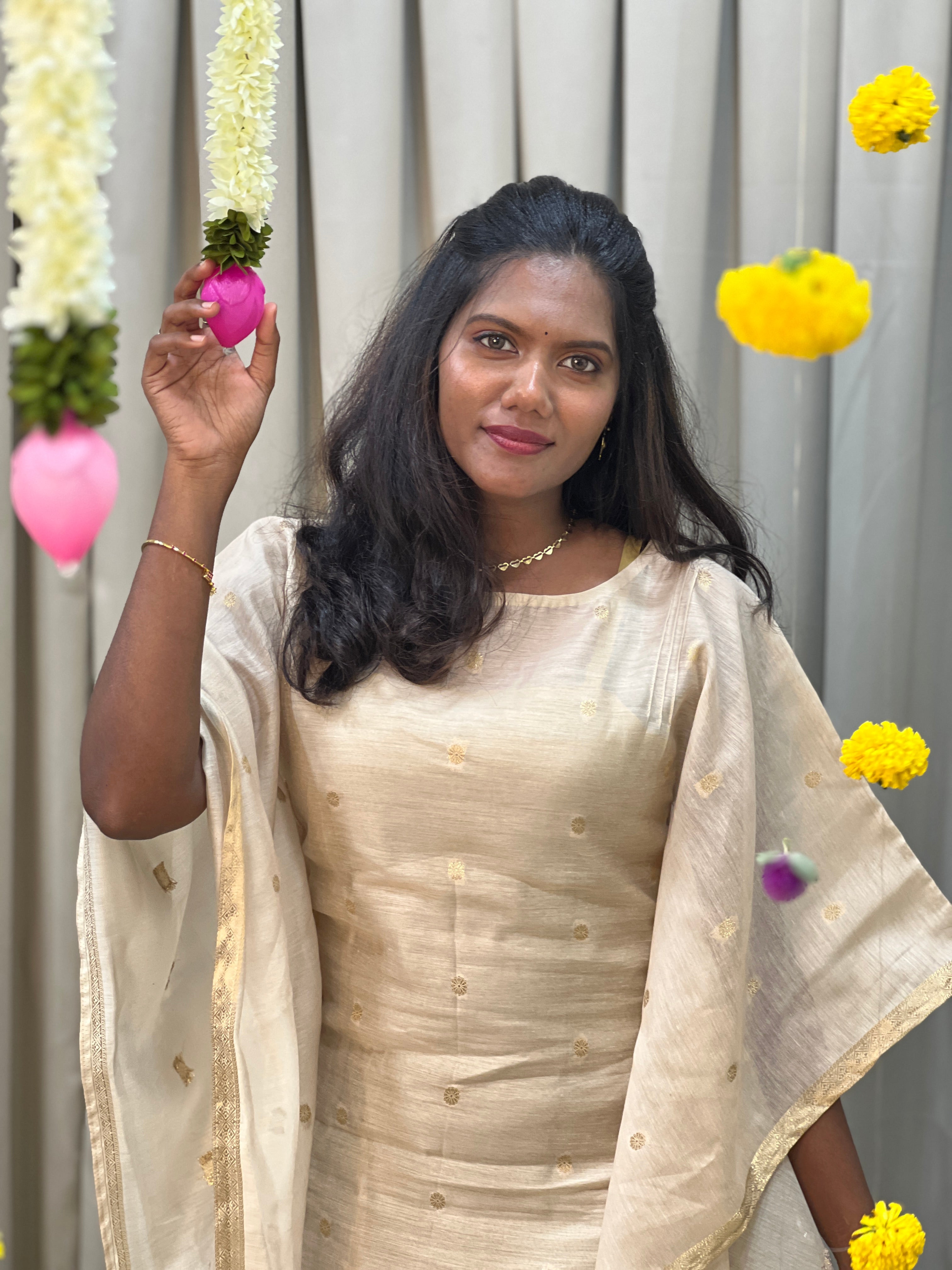 Digital Printed Chanderi Kaftan (Un Stitched ) | SSN543