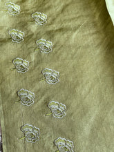 Geometric & Floral Embroidery Detailed Tussar Saree | MNH504
