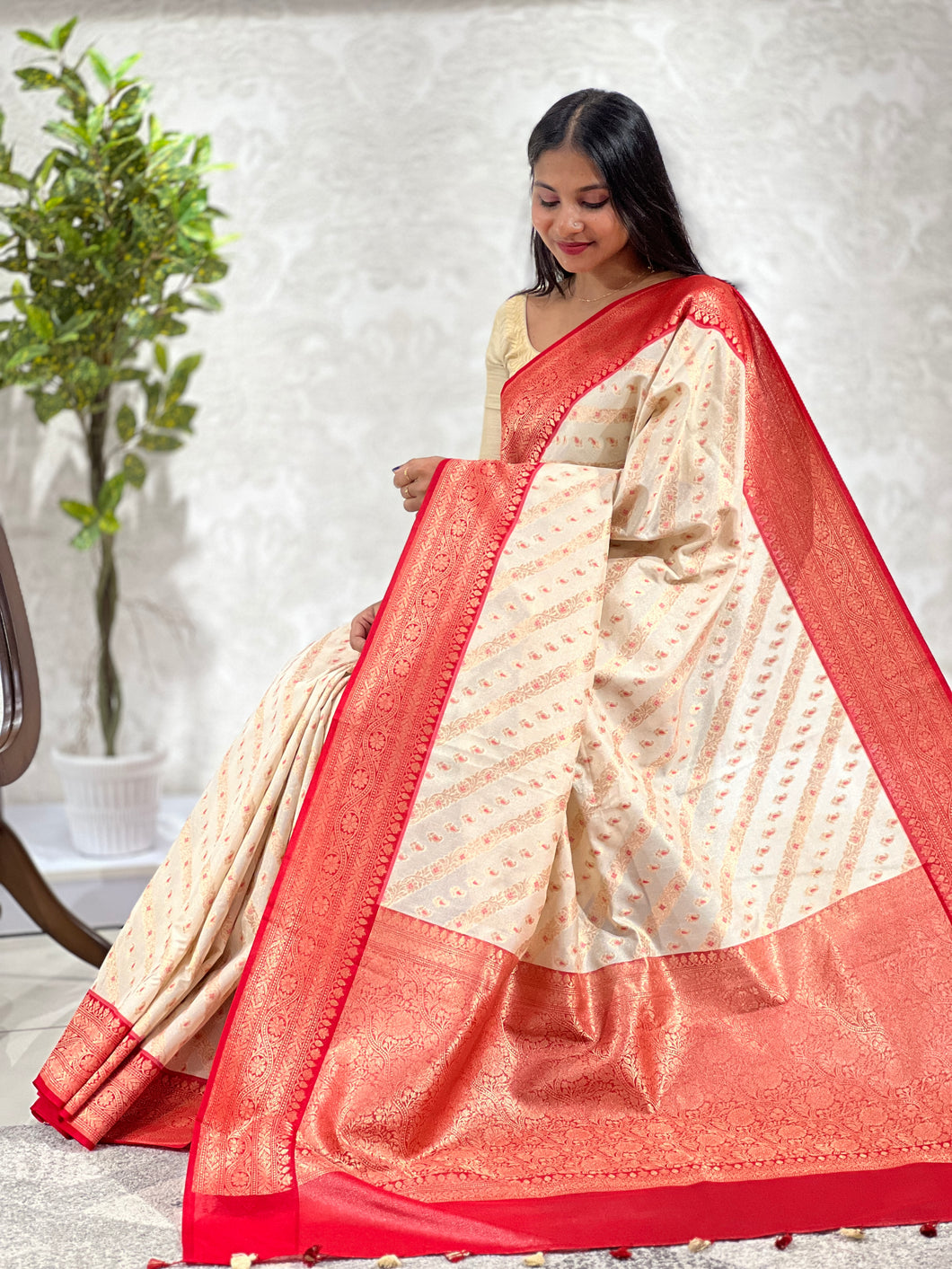 Tissue Weaved Banarasi Chanderi Saree | JRT121