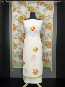 Floral Printed Pure Linen Salwar Set | HE144