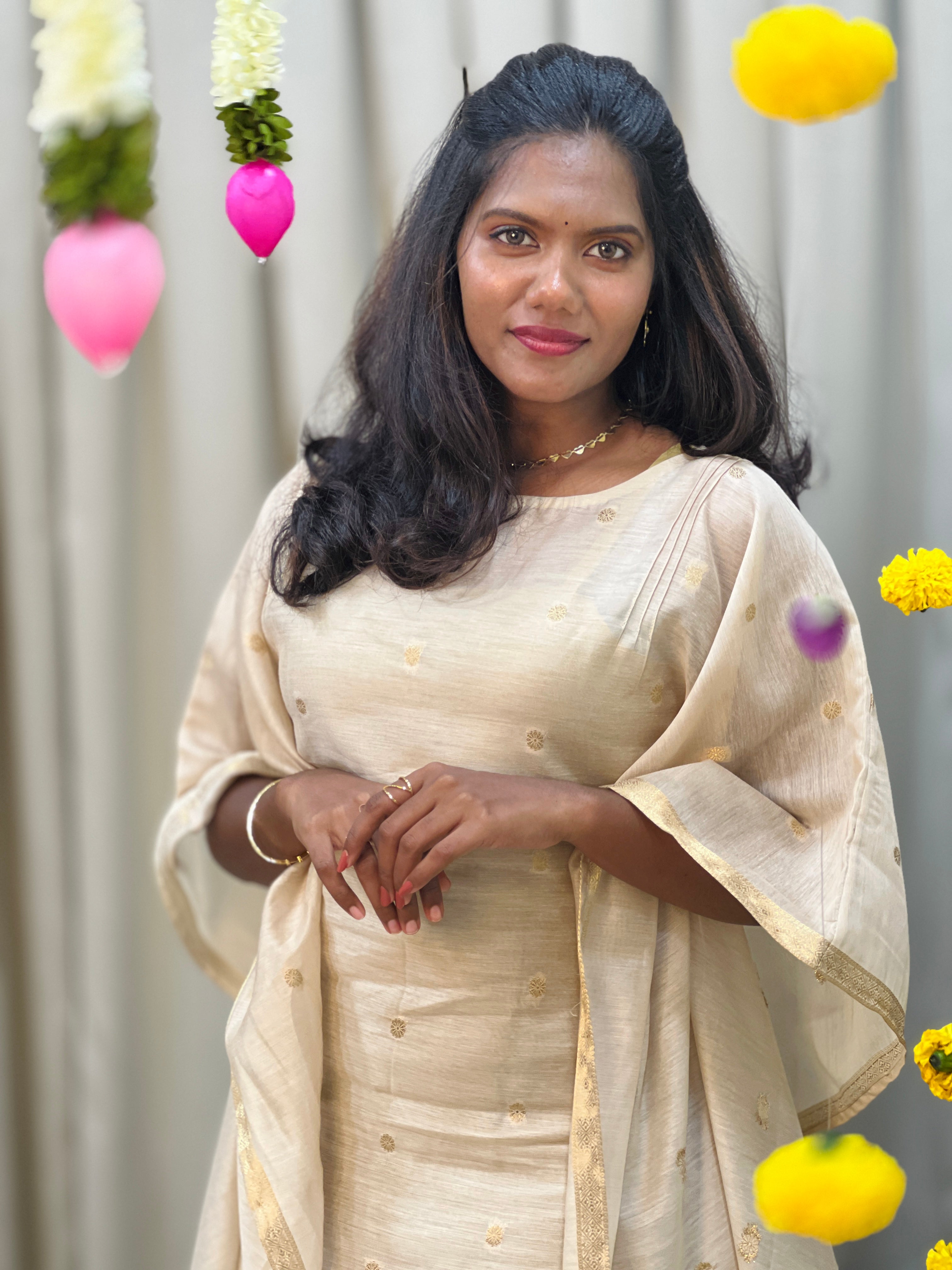 Digital Printed Chanderi Kaftan (Un Stitched ) | SSN543