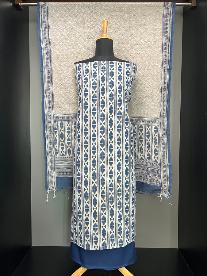 Ikat Inspired Print Detailed Cotton Salwar Set | HE101