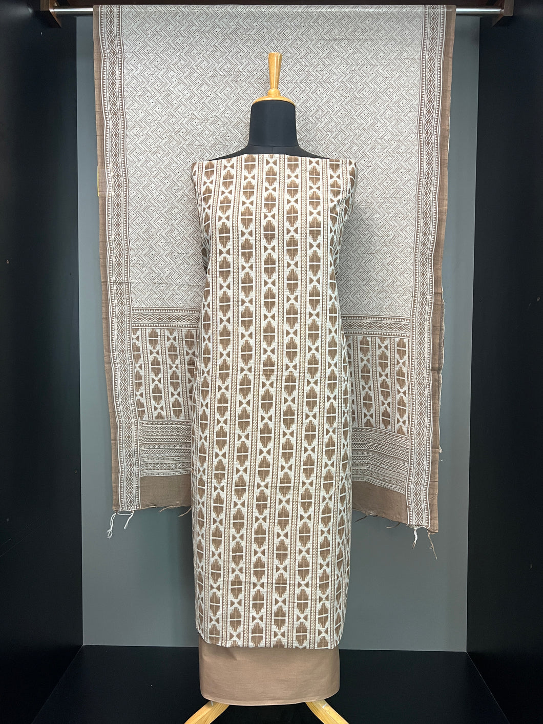 Ikat Inspired Print Detailed Cotton Salwar Set | HE102