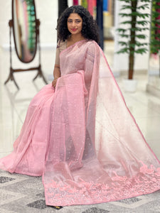 Crushed Glass Organza Saree | BLD452