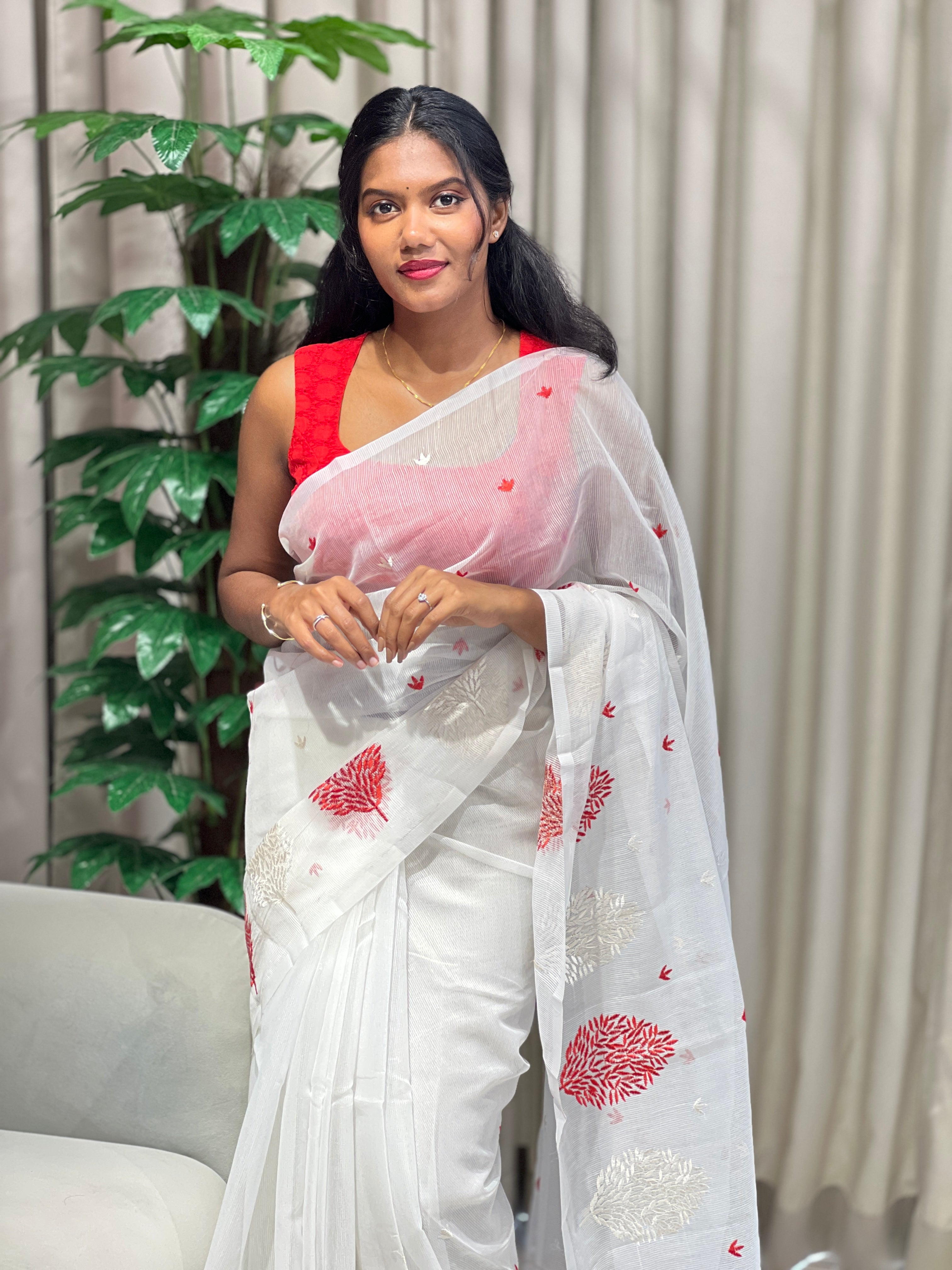 Machine Embroidery Detailed Kota Saree | PF1198