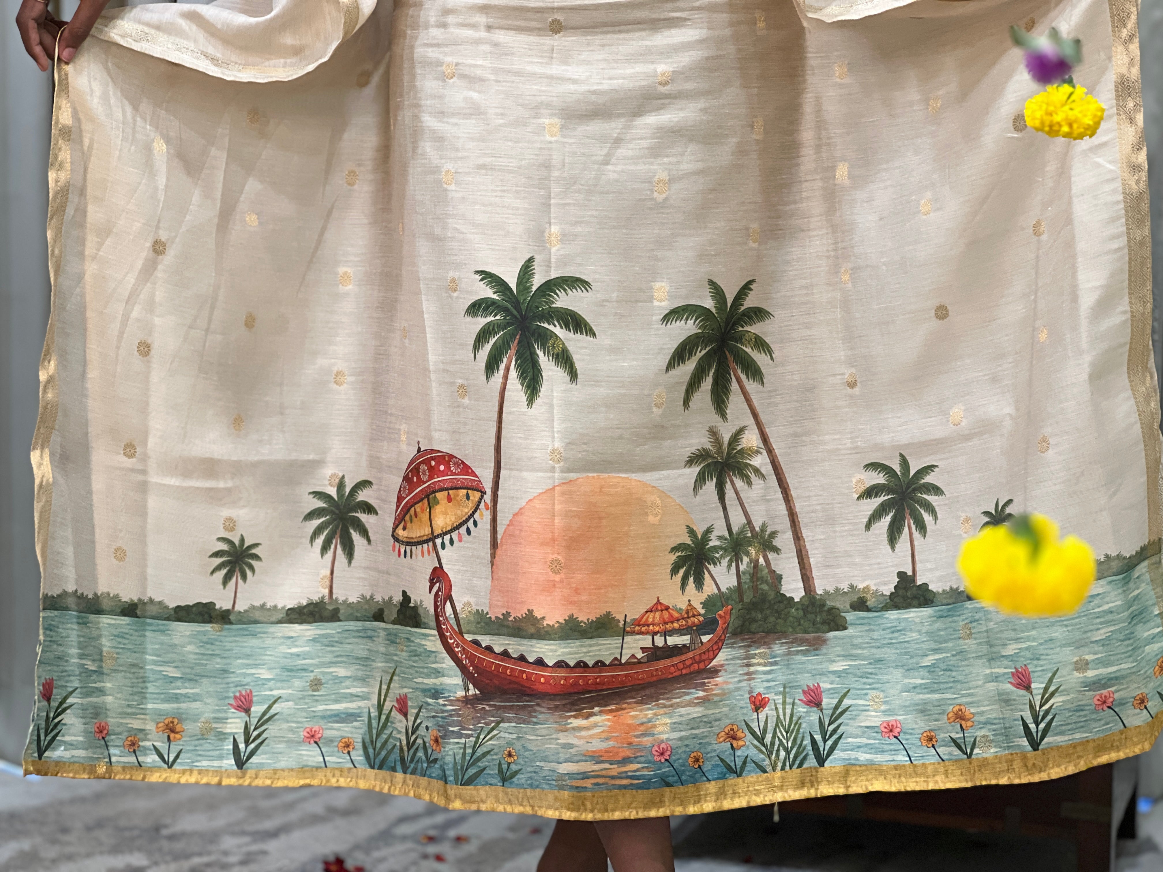 Digital Printed Chanderi Kaftan (Un Stitched ) | SSN543