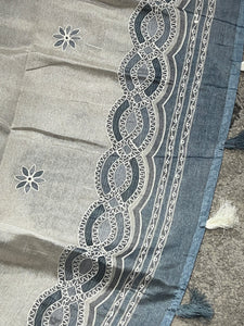 Digital Print With Embroidery Highlighted Organza Saree | BLD1107