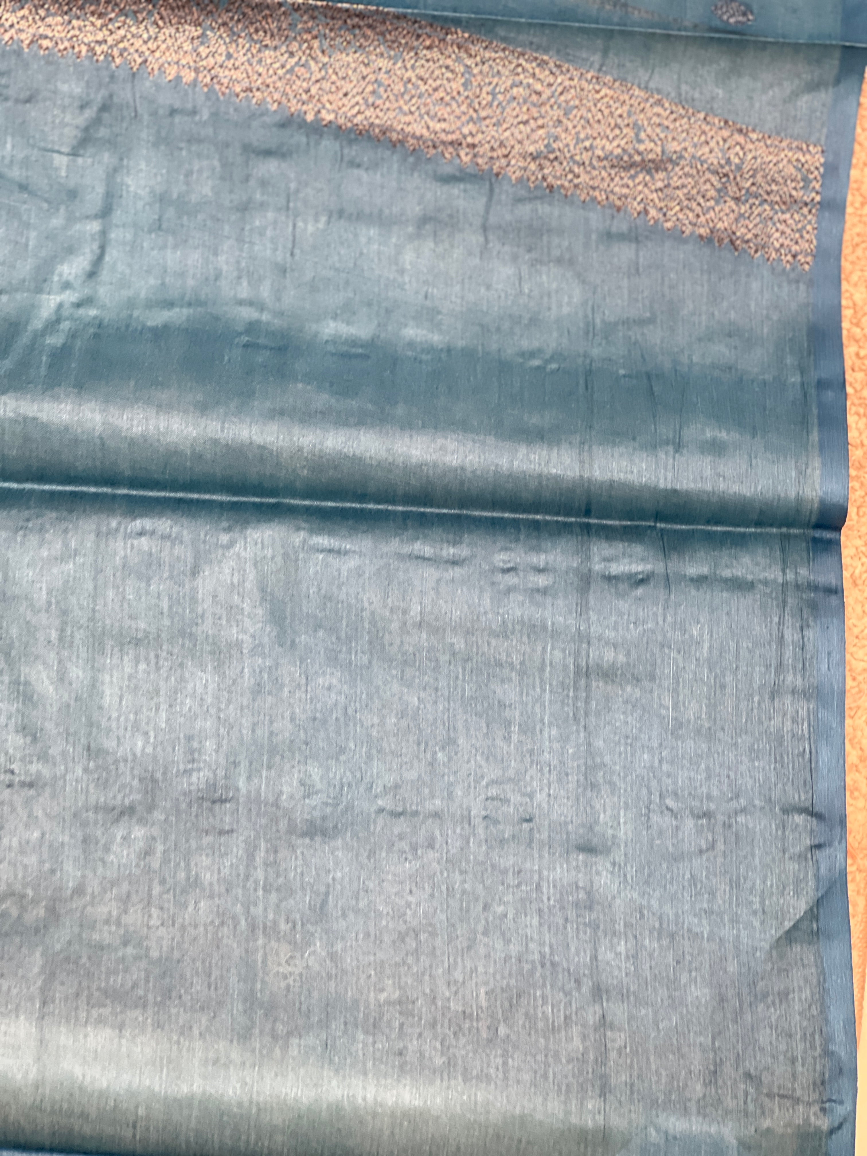 Black Yarns and Zari Woven Tussar Banarasi Saree | YNG627