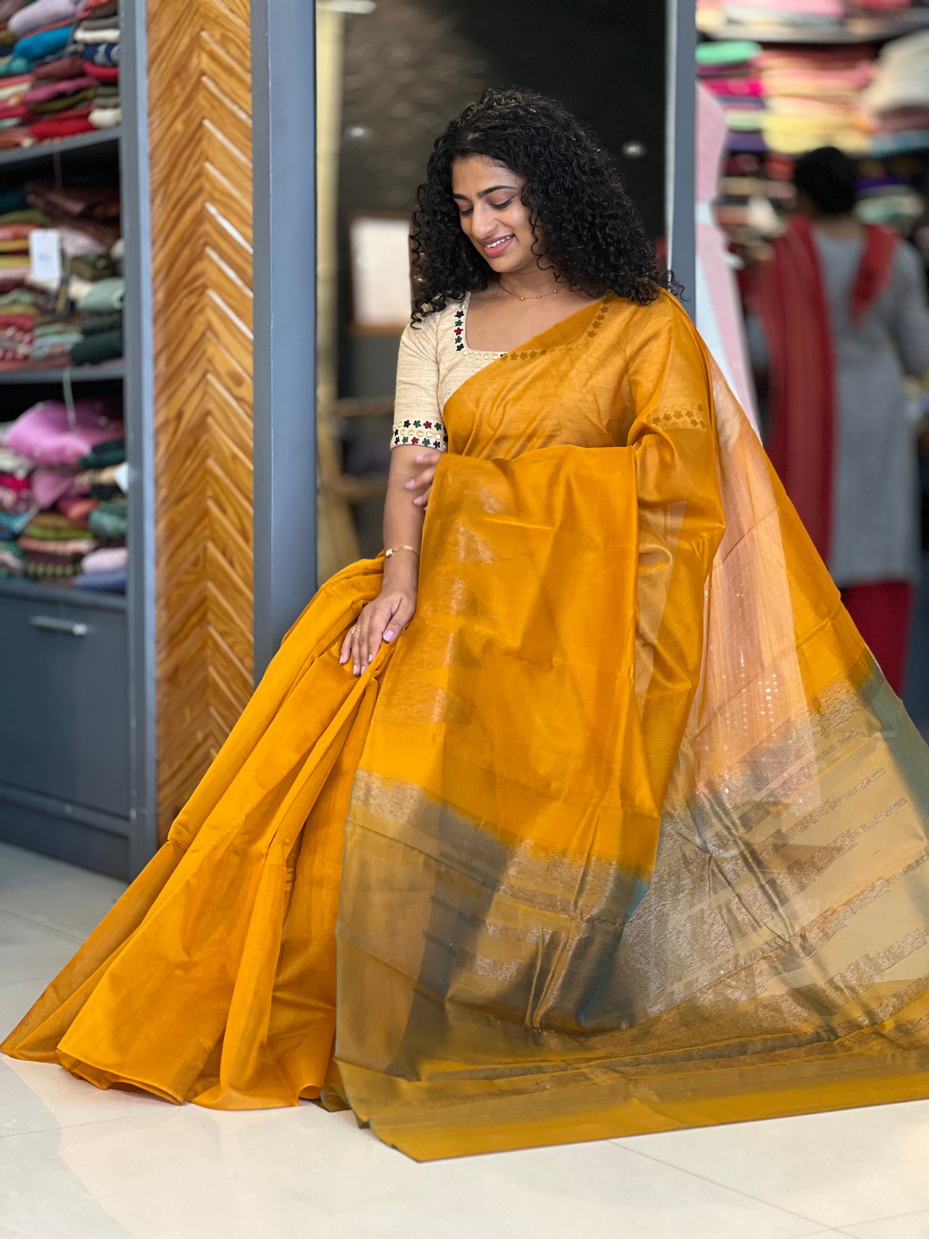 Geometrical Weaving Cotton Silk Saree | KTS150