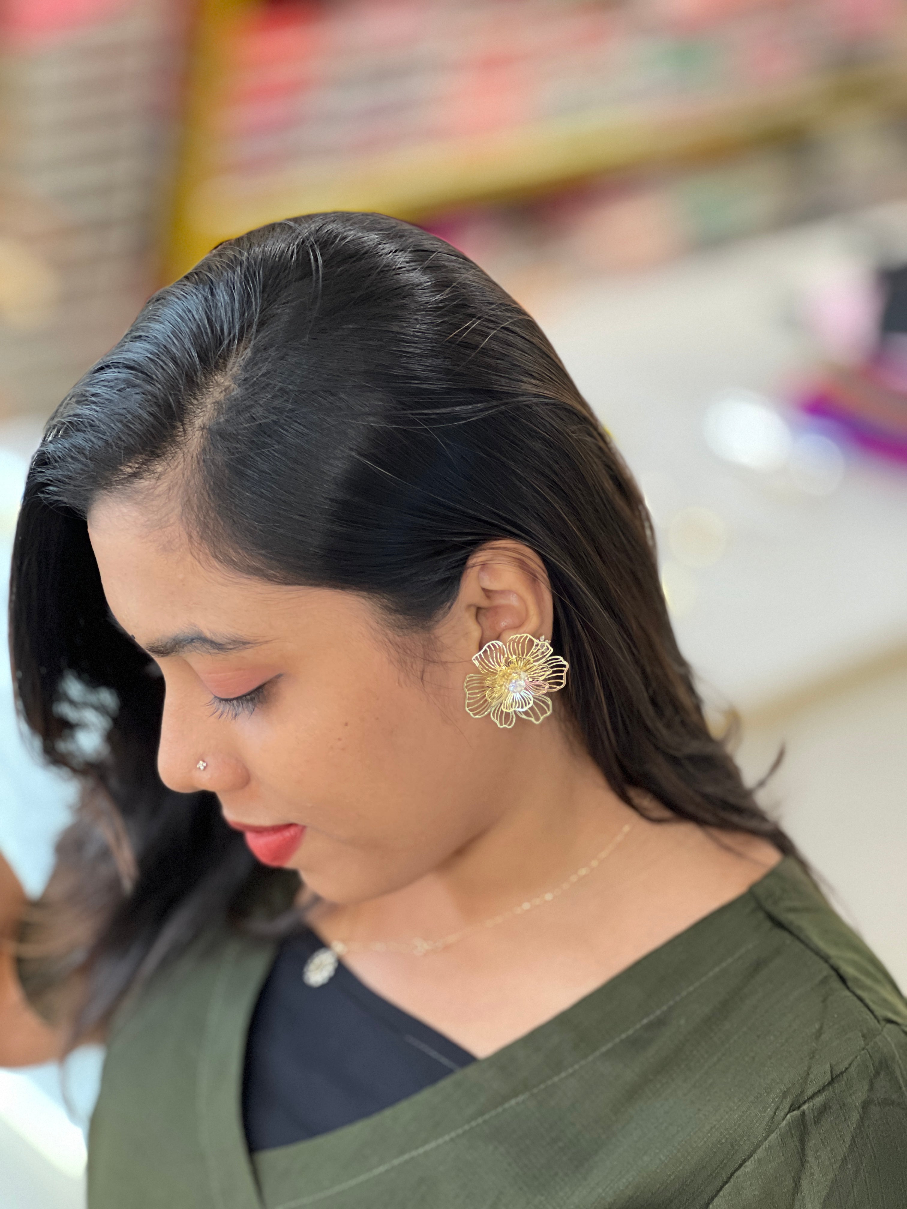 Radiant Bloom Crystal Earrings | JE169