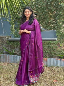 Embroidered Dola Silk Saree | BLD213