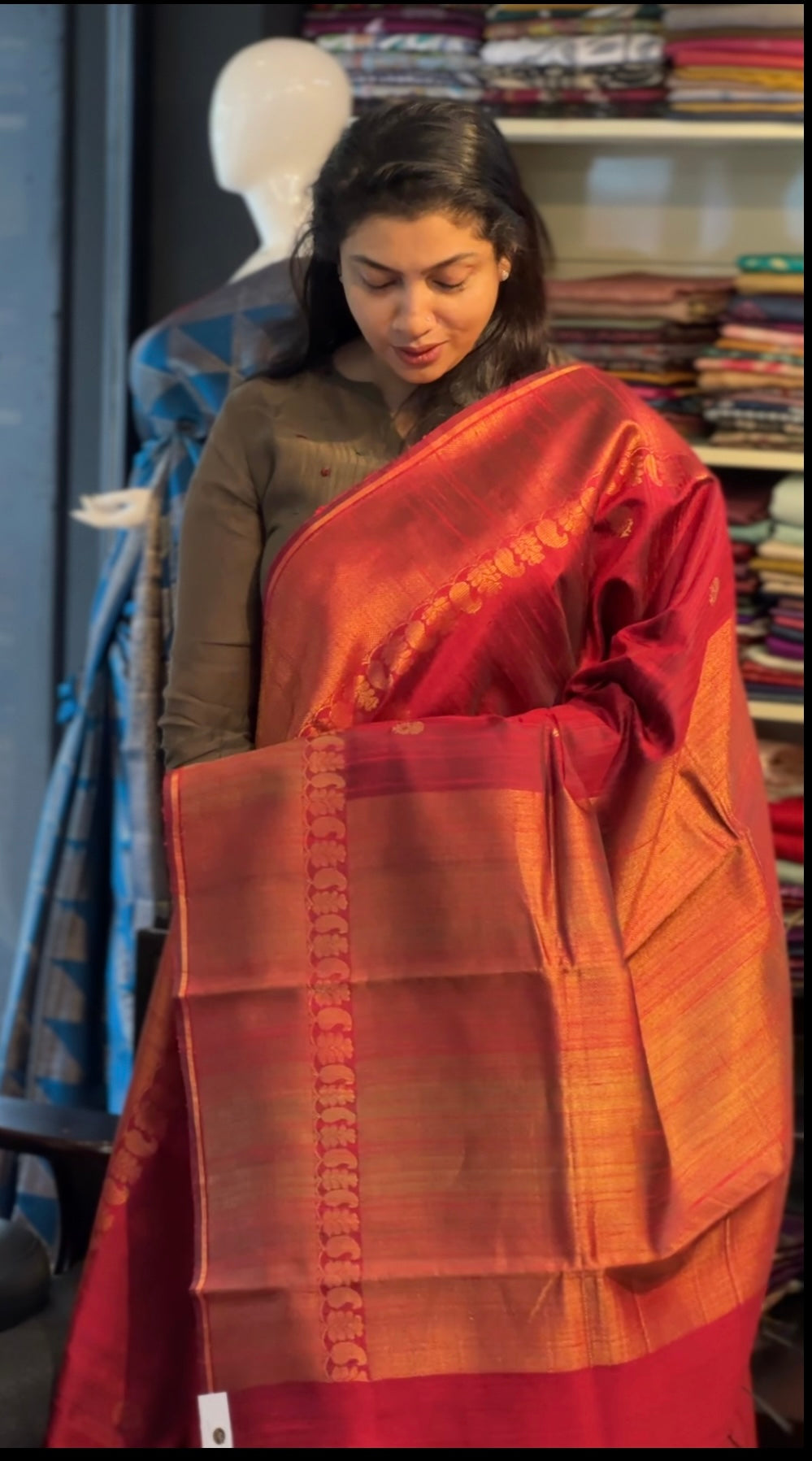 Traditional Zari Woven Handloom Raw Silk Saree | HS1364