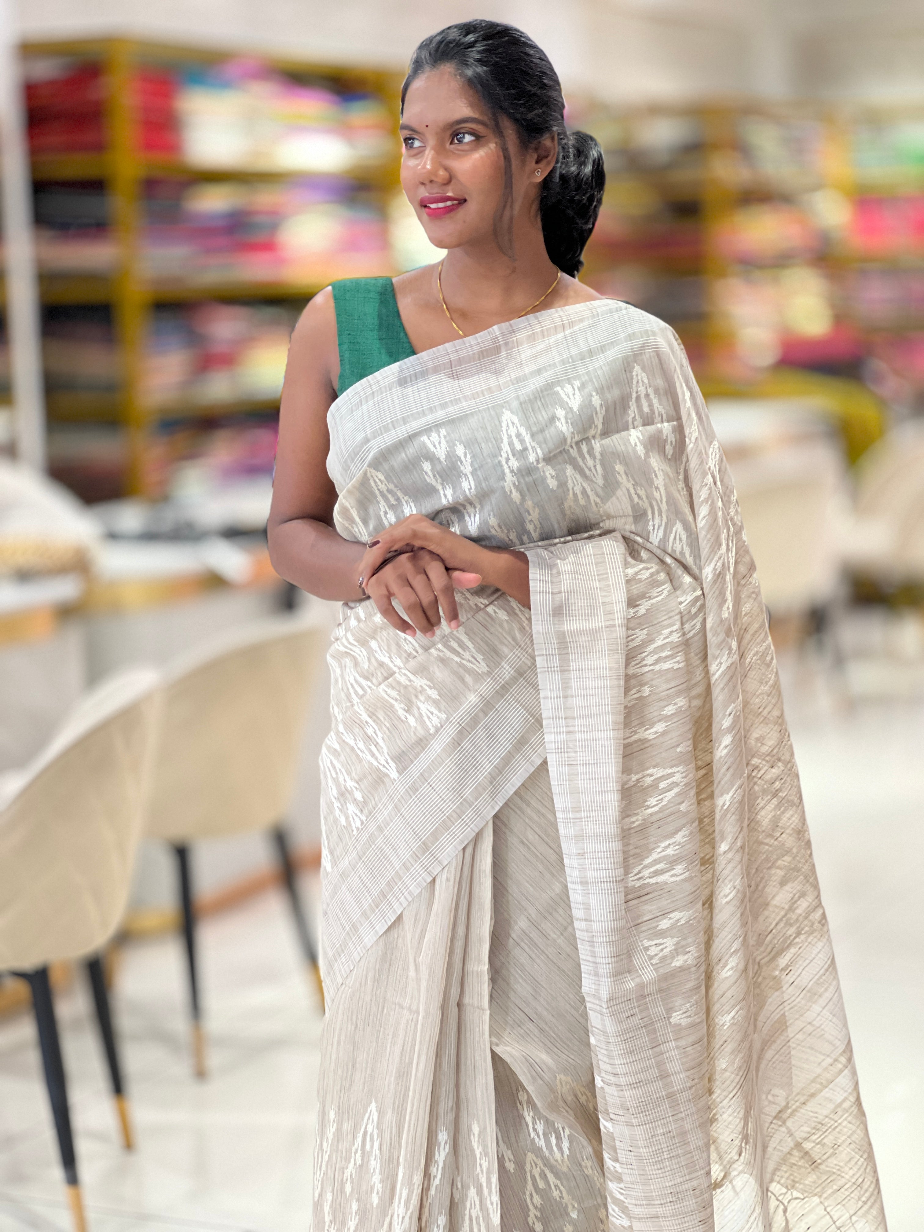 Thread Woven Linen Finish Saree | BLD1153