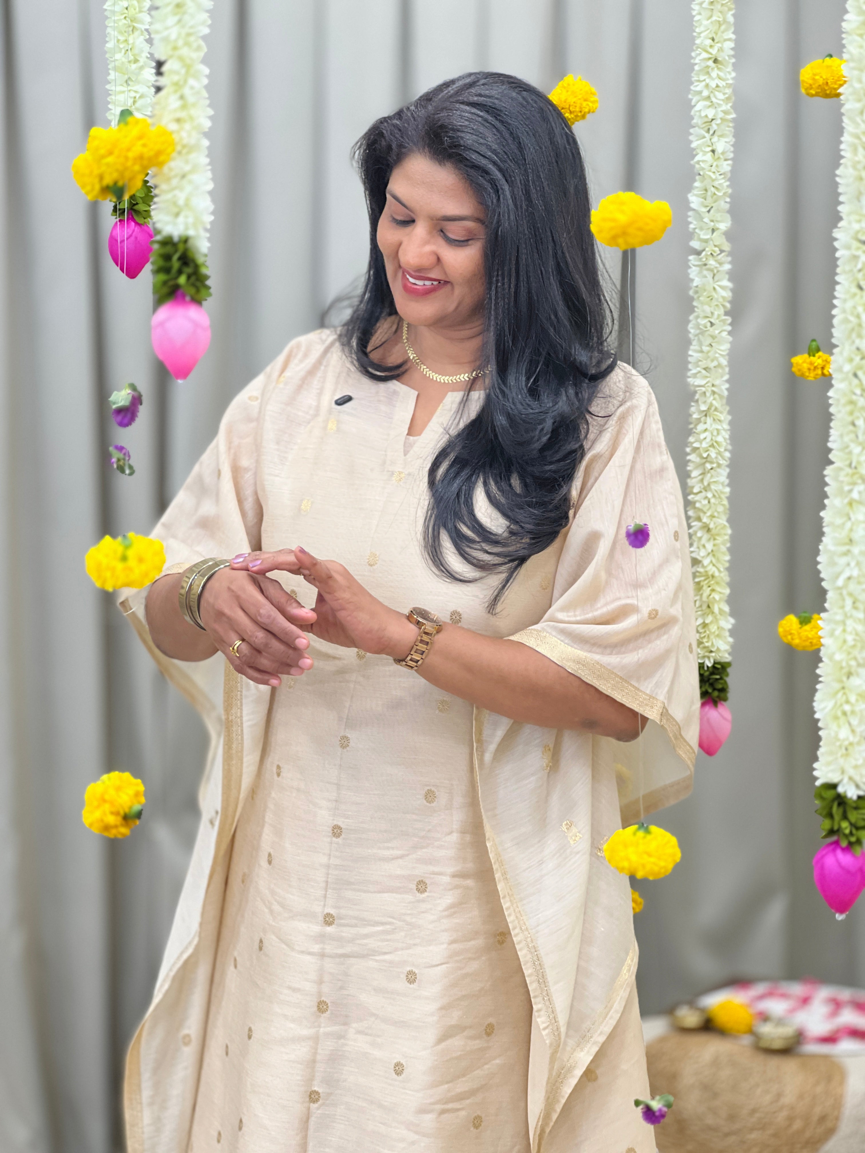 Digital Printed Chanderi Kaftan (Un Stitched ) | SSN540