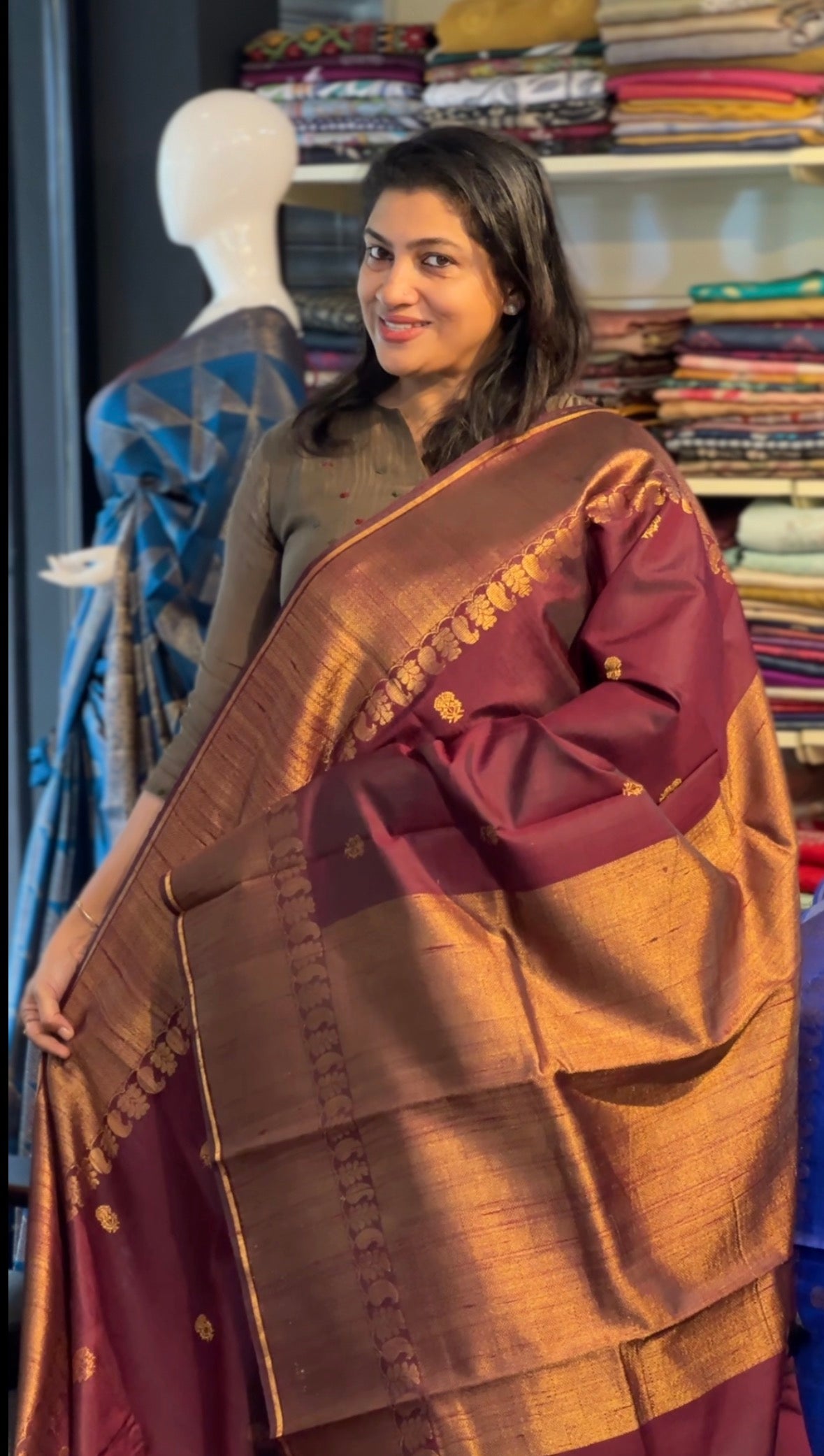 Traditional Zari Woven Handloom Raw Silk Saree | HS1362