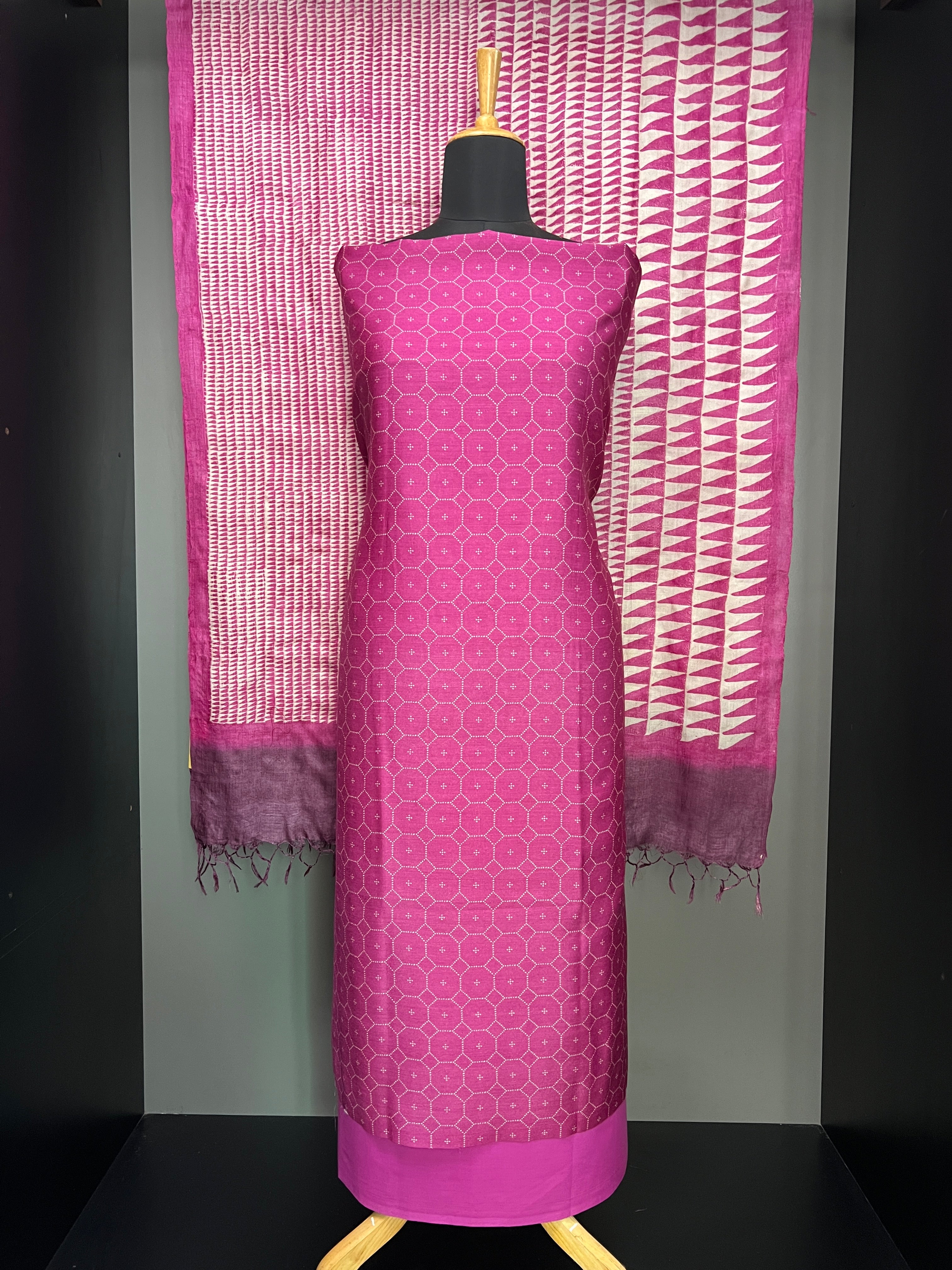 Digital Printed Pure Tussar Salwar Set | HE212