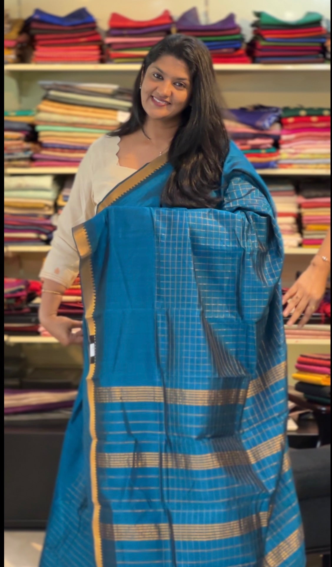 Mangalgiri Border Detailed Cotton Silk Saree | AYD219