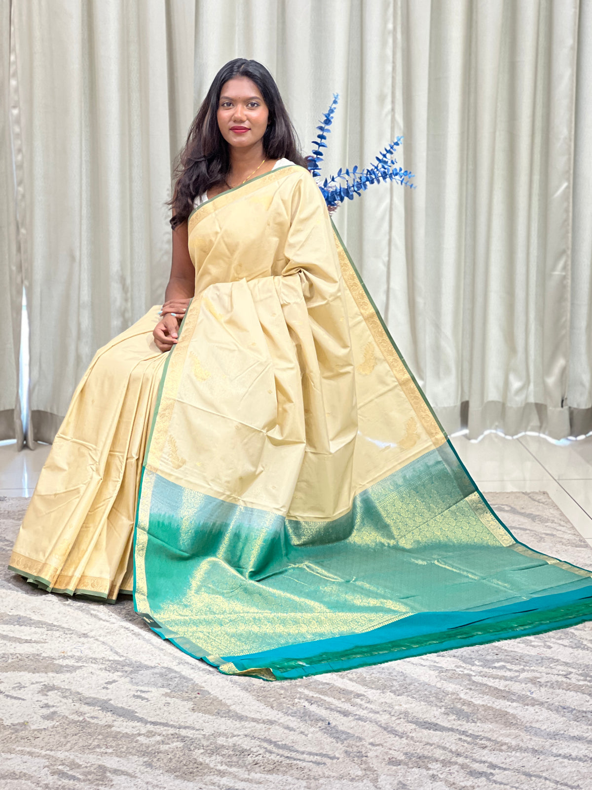 Peacock Motifs Semi Soft Silk Saree | NAC103