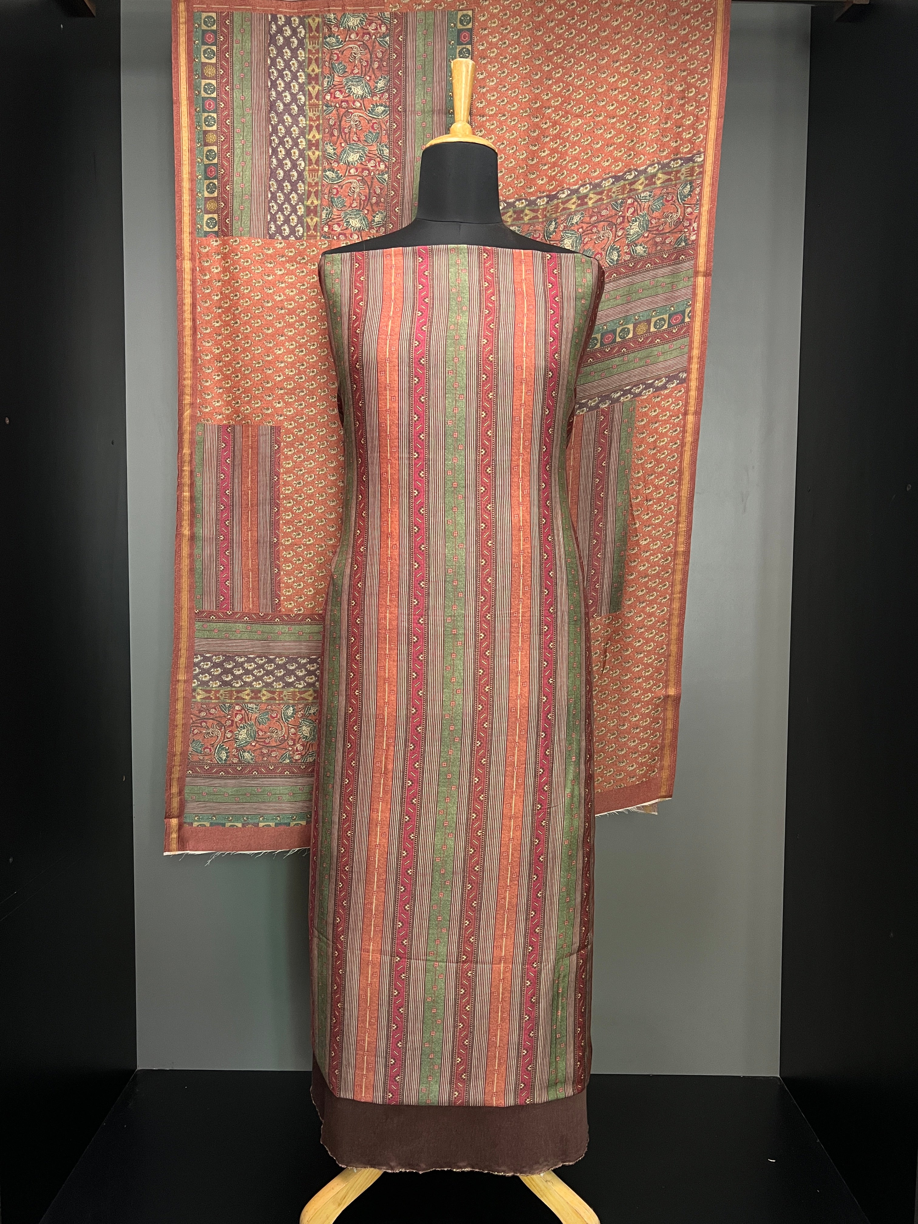Printed Pure Tussar Salwar Set | HE216