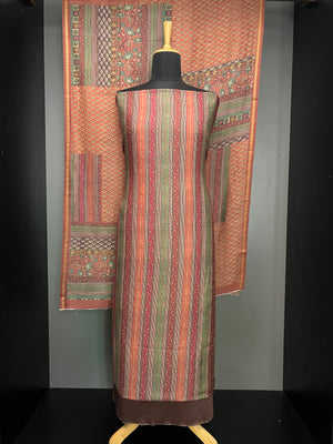 Printed Pure Tussar Salwar Set | HE216