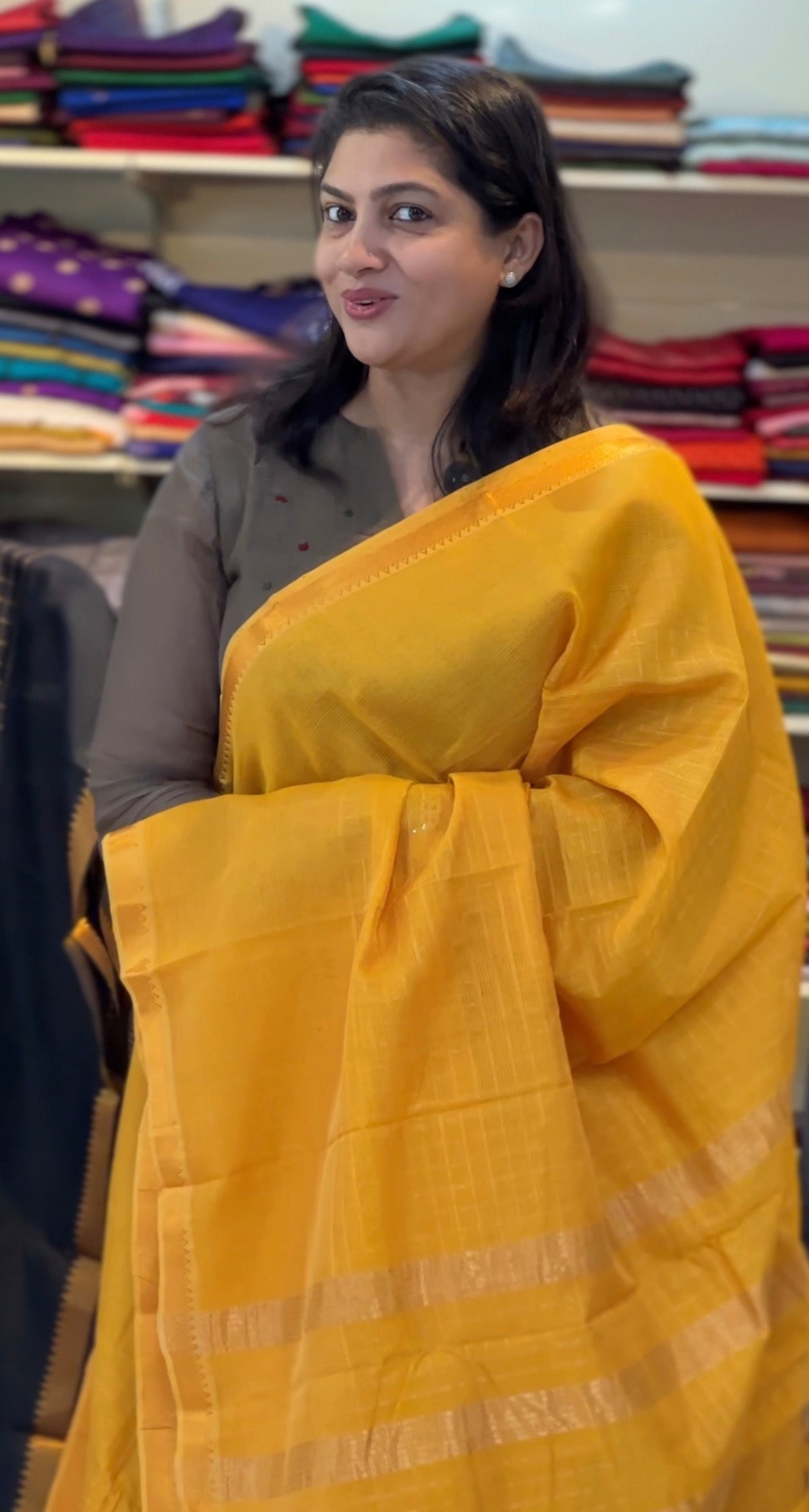 Mangalgiri Border Detailed Cotton Silk Saree | AYD215