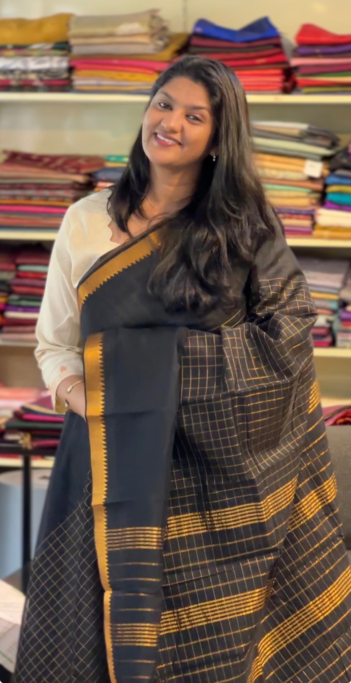 Mangalgiri Border Detailed Cotton Silk Saree | AYD213