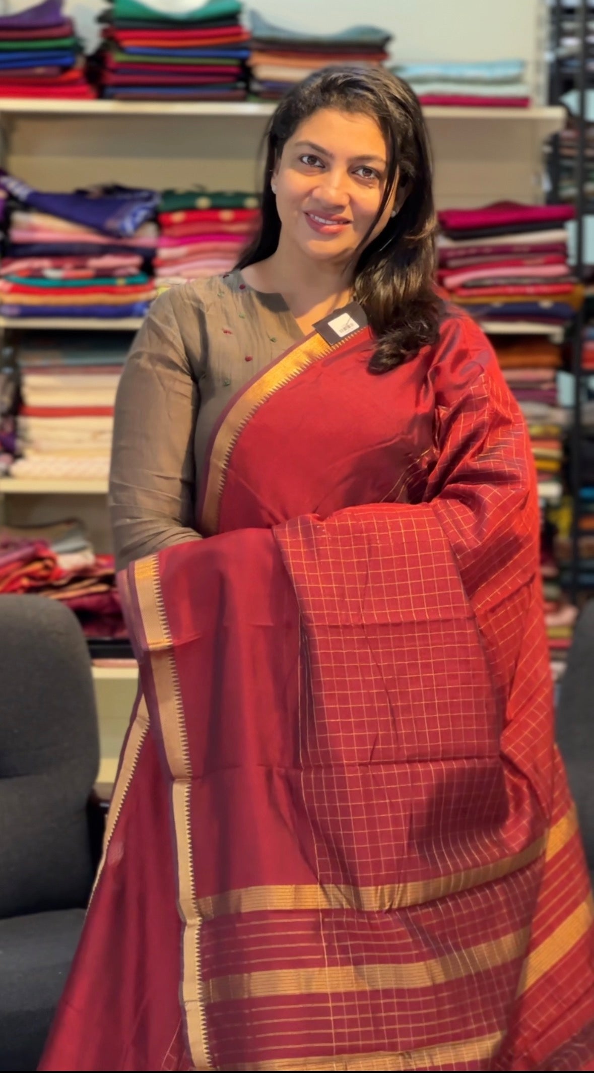 Mangalgiri Border Detailed Cotton Silk Saree | AYD214