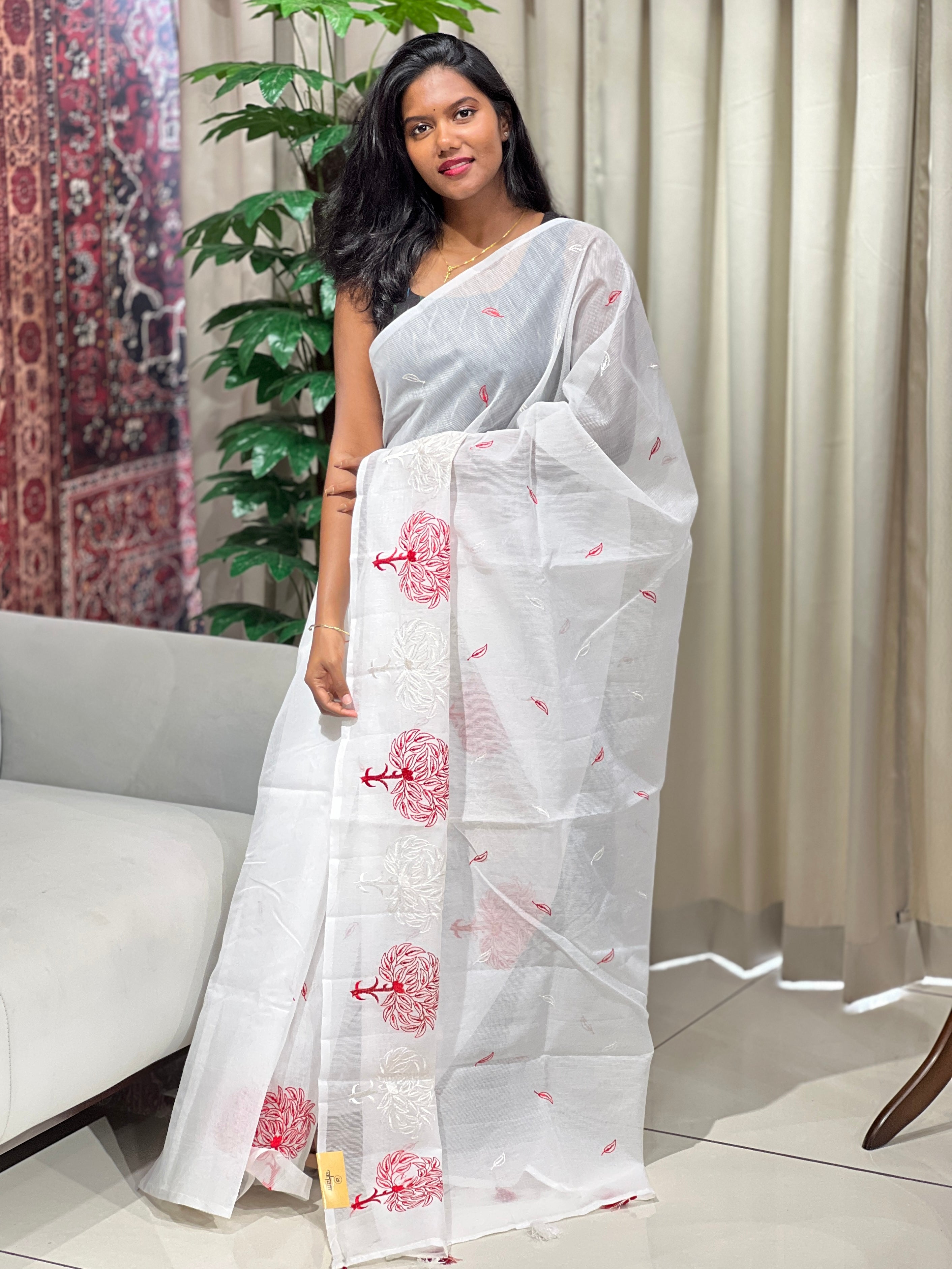 Machine Embroidery Detailed Kota Saree | PF1196