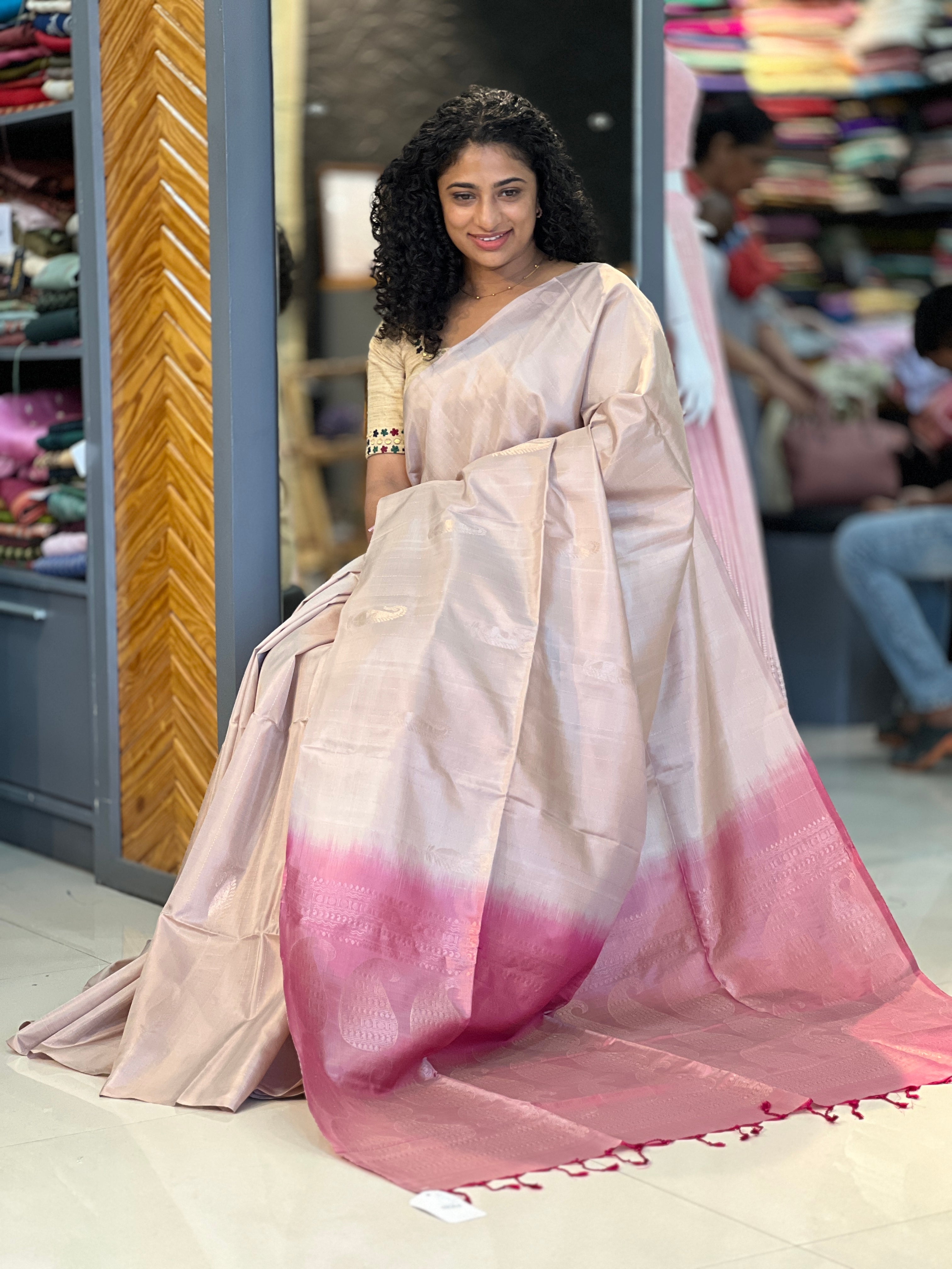 Paisley Weaving Pure Silk Saree | KTS160